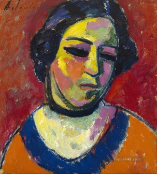 portrait of a standing woman Painting - portrait of a woman 1912 Alexej von Jawlensky Expressionism
